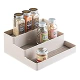 ALMACENAMIENTO IDEAL: Con esta repisa de diseño para especias y condimentos, puede conservar todos los frascos de diferentes tamaños en un mismo lugar y a la vista en su cocina.
