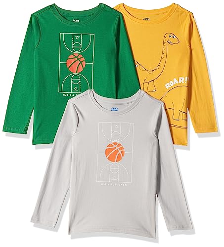 Image of Amazon Brand - Jam & Honey Boy's Printed Regular Fit Full Sleeves T-Shirt | Age 2-12 Years