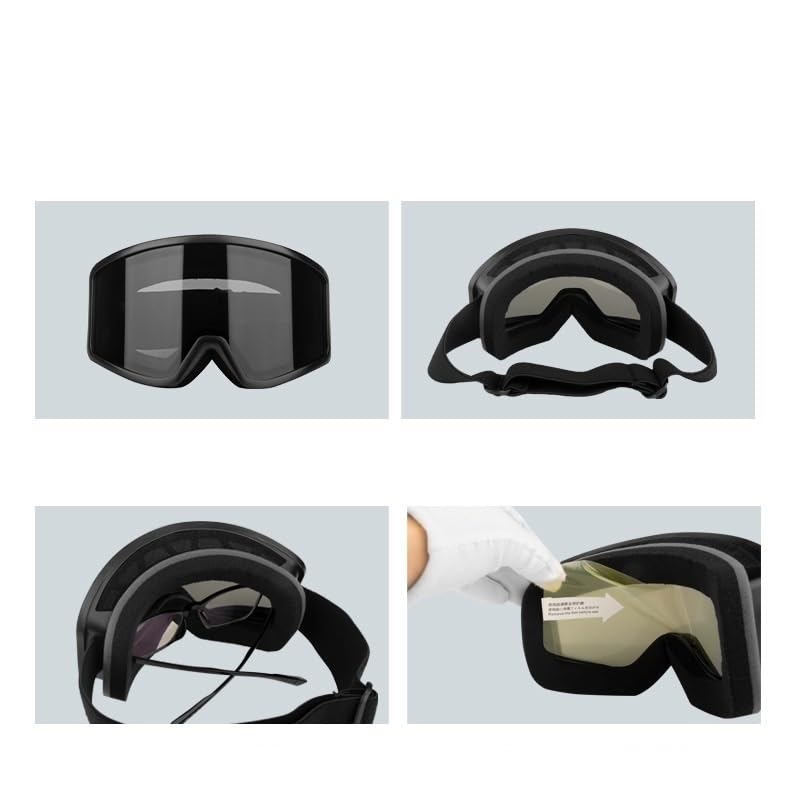 Lunettes de ski coupe-vent pour homme et femme, double pont, anti-buée, anti-reflet, protection UV