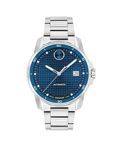 Movado Bold Verso Men’s Automatic Watch – 41 mm Case, Stainless Steel Bracelet, Self-Winding, Modern Luxury Timepiece, Gift for Him