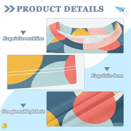 Circle Deep Blue Girl Bathing Suit Short Sleeves Basketball Tshirt Swimwear Beach Tops 3T3