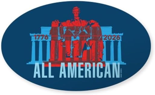 CafePress America250: Lincoln Memorial Oval Bumper Sticker Car Decal