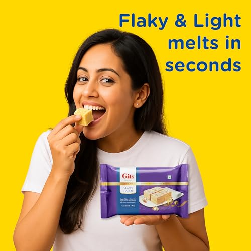 Image of Gits Open & Eat Soanpapdi Ready to Eat Indian Dessert, 400g (Pack of 3)