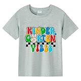 First Day of Kindergarten Shirt for Kids Kindergarten Vibes Toddler Back to School T-Shirt Outfit Clothing