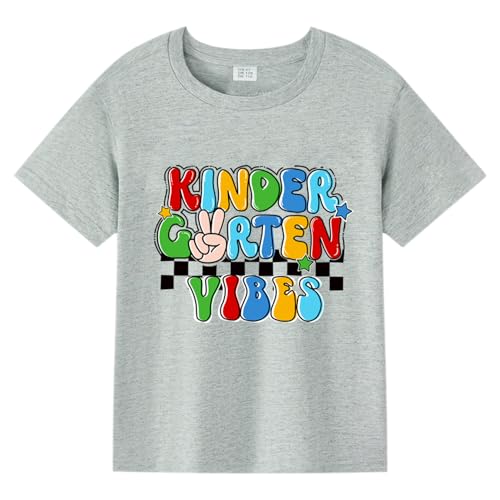 First Day of Kindergarten Shirt for Kids Kindergarten Vibes Toddler Back to School T-Shirt Outfit Clothing