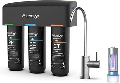 Waterdrop TSB 8 Layer High Capacity Under Sink Water Filter, Reduces PFAS, PFOA/PFOS, Fluoride, Chlorine, Bad Taste & Odor, with Dedicated Faucet, NSF/ANSI 42 Certified Element-Bundle