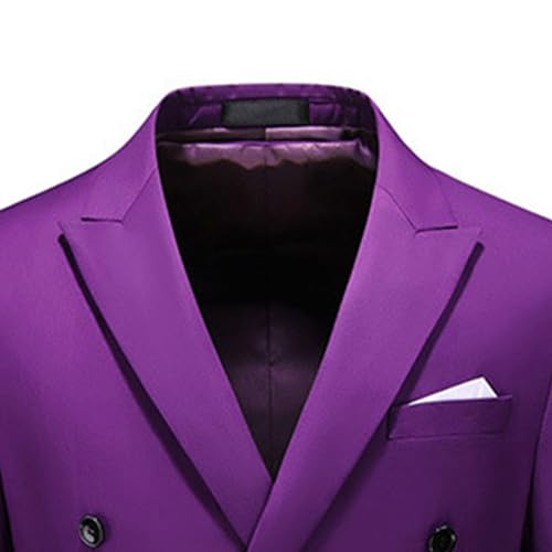 Costume d'affaires pour homme avec blazer ajusté à revers cranté robuste - 2