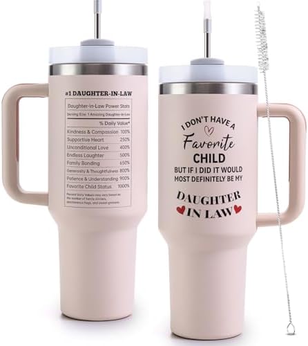 Favorite Child Daughter in Law Tumbler Gifts with Handle 40oz - D...
