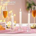 Romadedi Glass Taper Candle Holders - Clear Small Candlestick Holder Bulk, Thicker Glass Candle Sticks Set for Wedding Christmas Party Dining Table Table Centerpiece Decor, 2Pcs - Image 3