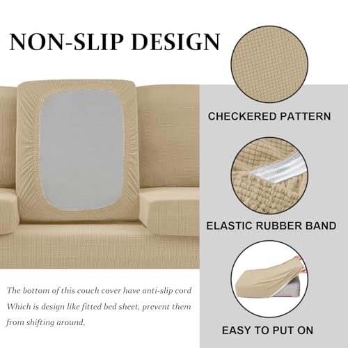 SYLC Caravan Seat Cover Stretch Jacquard, Non-slip RV Dinette Cushion Covers with 2 Straps - Image 3