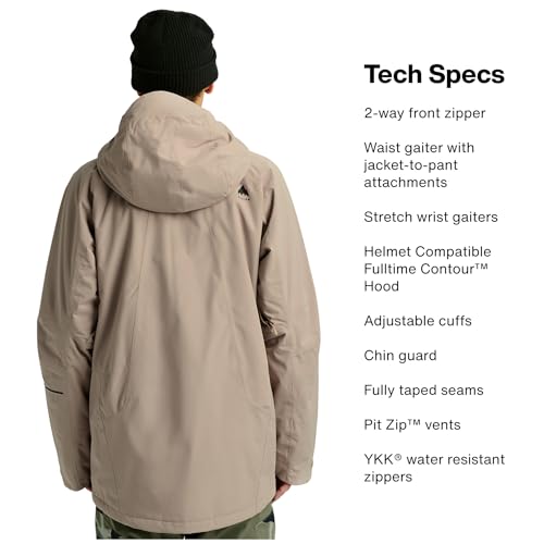 Image of Burton Men's Reserve 2-Layer Insulated Jacket - Waterproof Winter Snowboard Jacket with Helmet Compatible Hood