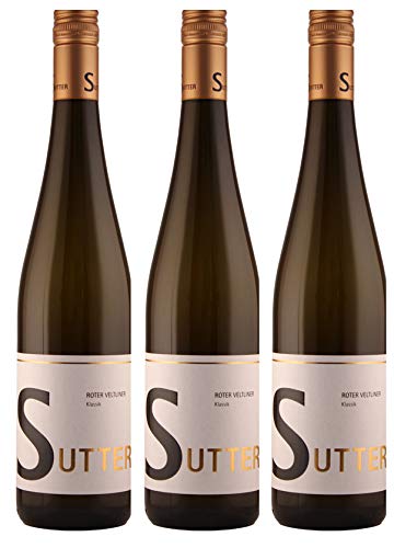 Weingut Sutter: 3 Flaschen Roter Veltliner "Klassik", eleganter und schlanker Wein mit animierender Säure