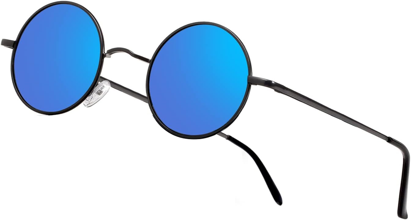 NIEEPA Vintage Small Round Polarized Hippie Sunglasses for Men Women Circle Sun Glasses NP1002