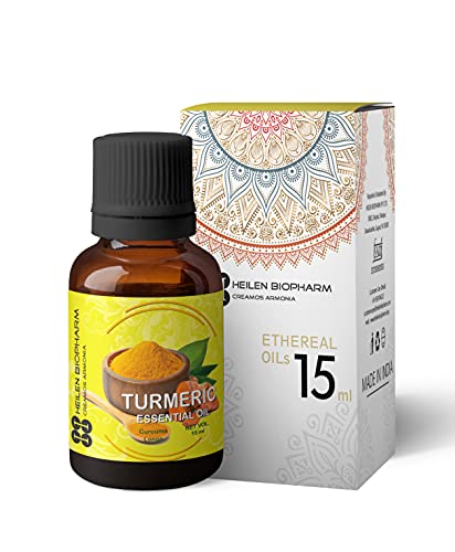 Image of Heilen Biopharm Turmeric Essential Oil - 15 mL Bottle I Pack of 1,Natural and Nourishing for Healthy Skin and Hair (Curcuma longa)