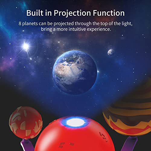 Cigooxm Modelo de sistema solar DIY Kit Projetor planetário com 8 planetas Função de projeção de tin