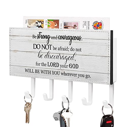 Be Strong and Courageous Wall Mount Key Holder