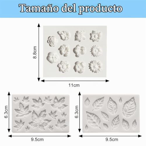 Miniatura 2 de Dkddsss 3 Moldes De Silicona, Moldes De Silicona De Flores, Mini Margaritas Para Fondant, Para Hornear, Jabón, Cubitos De Hielo, Cera, Caramelos, Arcilla