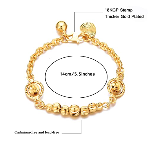 Ethlyn Baby Bracelets For Girls 18K Gold Plated Beads Bracelets Bells Baby Girls Birthday Gifts (My707) #TOP4
