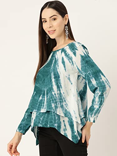 Image of Maaesa Rayon Top (Small, Green)