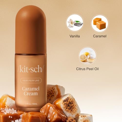 Image of Kitsch Hair Perfume for Women - Caramel Cream | Clean, Deodorizing & Patented Odor-Eliminating Technology Hair Spray & Body Mist - Freshen Hair & Body- Creamy Caramel & Whipped Vanilla Scent - 50mL