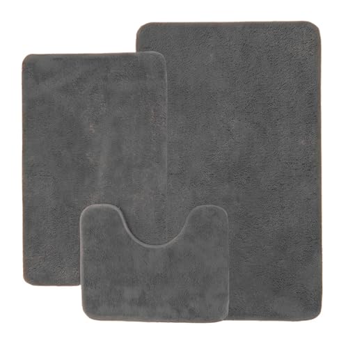 DRAYMAT バスマットセット 3点セット 浴室・トイレ・キッチン用 3てんセット(50×80cm長方形＋40×60cm長方形＋40×50cm U字形)