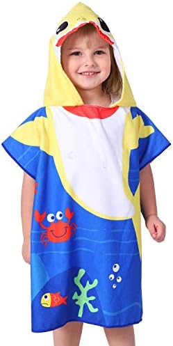 Agetp Kids Hooded Towel for Swimsuit Cover Up for Beach, Pool, Bath Super Soft and Absorbent 100% Microfiber 24" W x 24" L Oversized Poncho Robes Towel for Toddlers Under Age 6 (Dolphin)