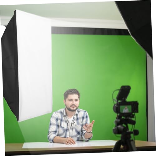 Image of POPETPOP Professional Softbox Lighting Kit for Photography 4-Piece Set with Soft Box Light Bulbs for Studio and Video Recording Continuous Lighting Equipment