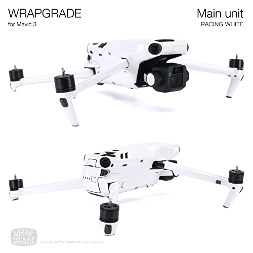 Image of WRAPGRADE Full Skin Stickers for DJI Mavic 3 / Mavic 3 Classic (RACING WHITE)