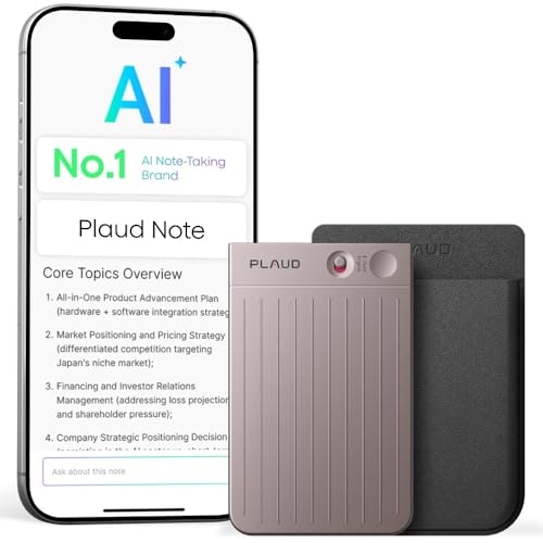 Image of Plaud Note AI Voice Recorder Device /Dictaphone w /Case App Control AI Transcribe & Summarize Support 112 Languages 64GB Digital Audio Recorder Note Taker for Lectures Meetings Calls, Starlight