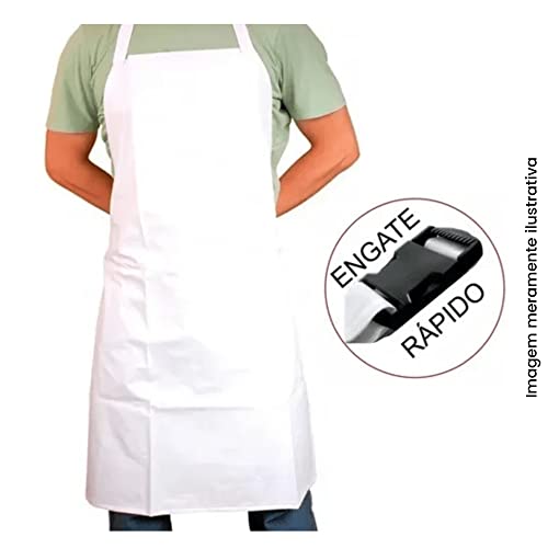 Avental de PVC Branco com Tiras Fixas - Maicol