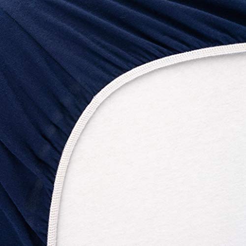 Image of SheetWorld Fitted Pack N Play Playard Sheet Compatible with Delta Children LX Deluxe Portable Baby Play Yard 26 x 38 inches, 100% Cotton Jersey, Hypoallergenic, Butter Soft, Solid Navy, Made in USA