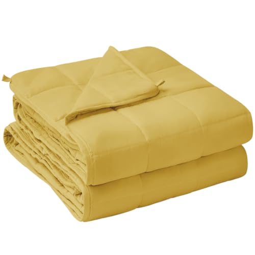 Image of yescool Weighted Blanket for Adults 20lbs Queen Size, 60 inch x 80 inch, Yellow