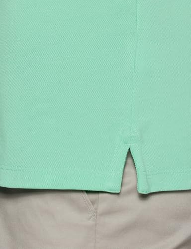 Image of Peter England Men's Snug Fit Solid Polo T-Shirt with Coloured Collar Tipping| Cotton Rich| Premium Pique Weave