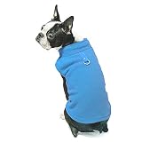 Hundepullover / Hunde-Sweatshirt, weiche Fleece-Weste, Kaltwetterjacke mit Ring für die Leine für kleine und mittelgroße Hunde (Größe L, Blau)