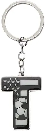 Bag Charms Initial A-Z Letter Keychain Bag Charm Soccer Keychain for Handbags Sports Bag