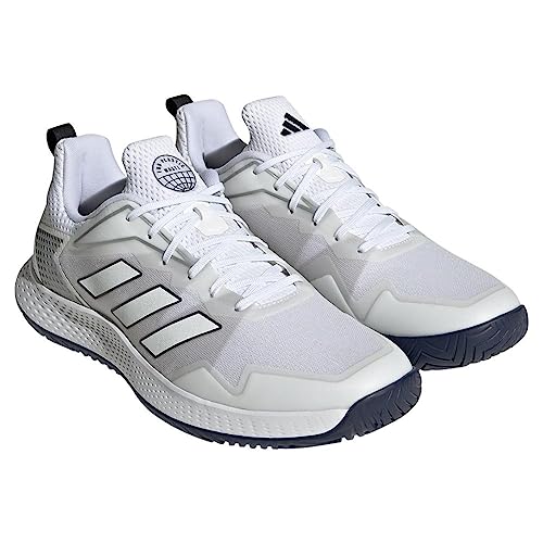 Adidas Men's Defiant Speed Tennis Shoe, White/White/Team Navy Blue, 13