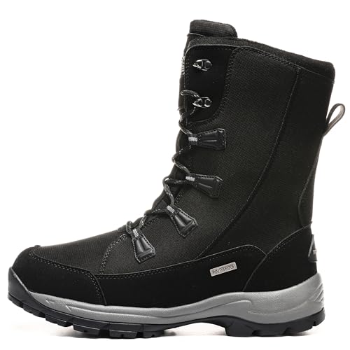 ROCKMARK Women's Waterproof Snow Boots Mid Calf Warm Winter Outdoor Footwear3