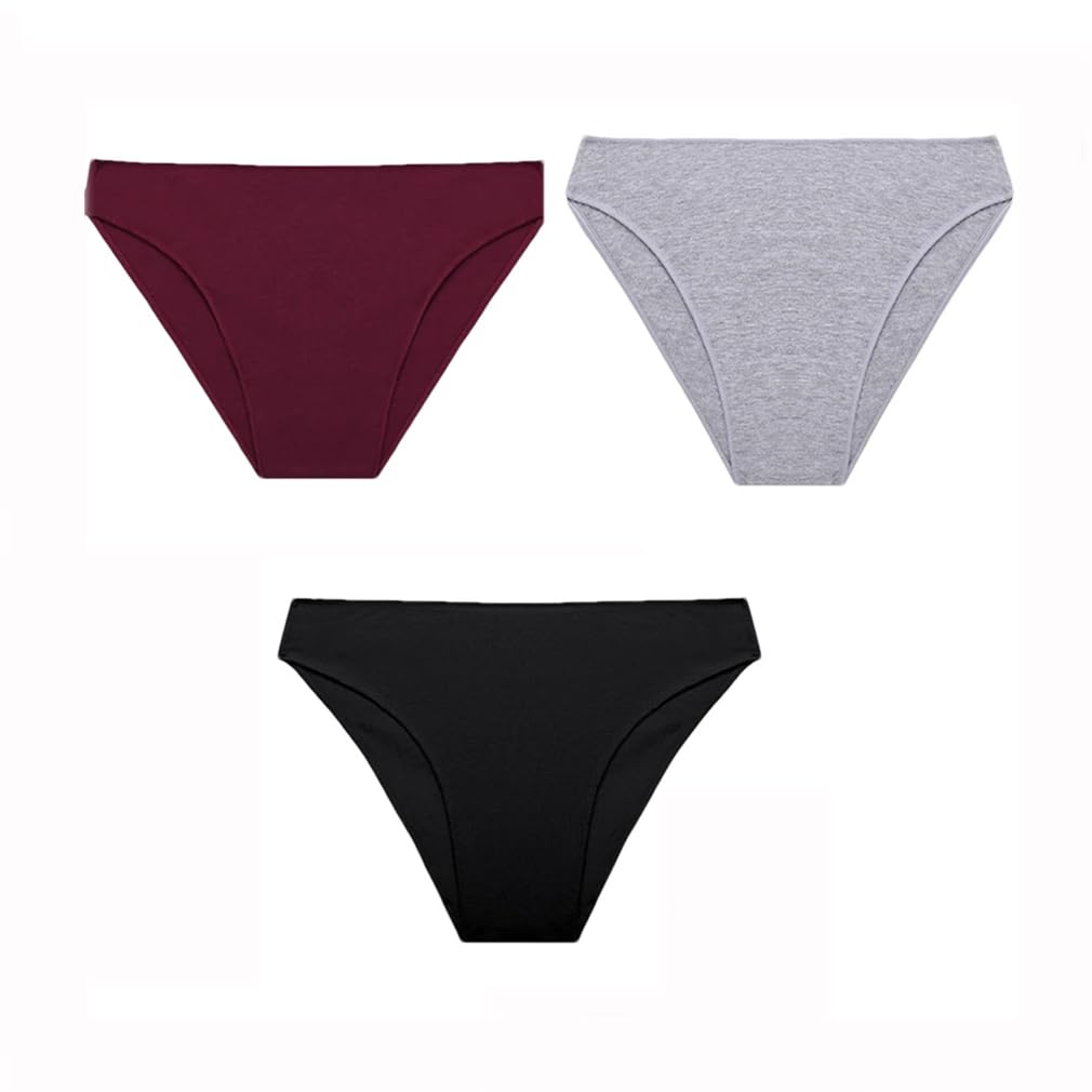 3PCS Set Panties Women Cotton Bikini Panties Woman Underwear Soft Breathable Underpants Solid Colors
