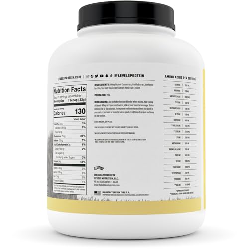 Levels Nutrition VB51001 Levels Grass Fed Whey Protein Powder thumb #5