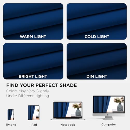 Image of Joydeco Blackout Curtains 72 Inch Length 2 Panels Set, Thermal Insulated Long Curtains& Drapes 2 Burg, Room Darkening Grommet Drapes for Living Room Bedroom Window (W52 x L72 Inch, Royal Blue)