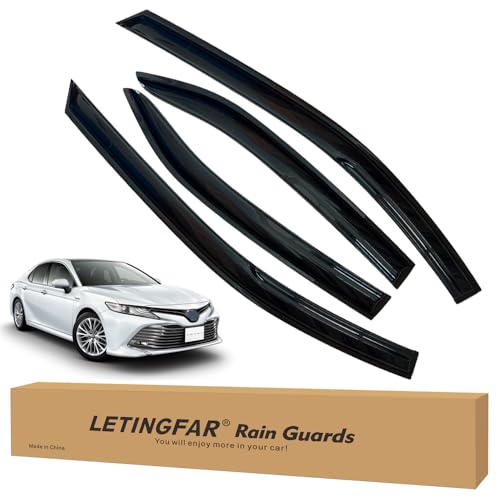 LETINGFAR Window Visors Rain Guards for Toyota Camry 2018 2019