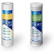 Replacement Filters for Two Stage Countertop Drinking Water Filtration System 5 Micron Sediment & Block Activated Carbon Water Filter Cartridges WELL-MATCHED with WFPFC8002, WHCF-WHWC, P5, AP110