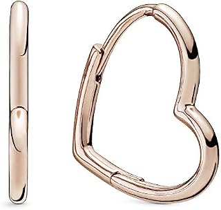 Pandora Moments Women's 14k Rose Gold-Plated Asymmetrical Heart Hoop Earrings
