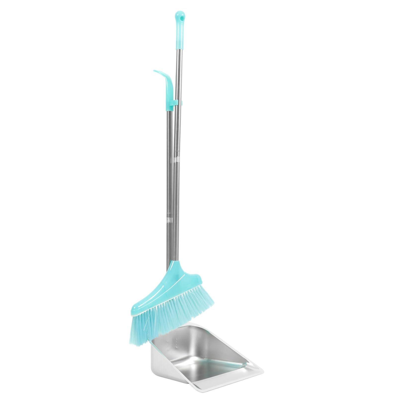 Gadpiparty Edelstahl Kehrschaufel und Besen Haushalt Langlebig Robust für Fliesen Böden zur Einfachen Reinigung und Müllaufnahme Zuhause Multifunktional Zufällige Farbe Zufällige Farbe