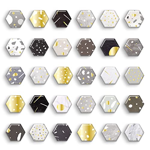 Laywvco 30Pcs Hexagon Fridge Magnets Colorful Refrigerator Magnets Cute Locker Magnets Decorative Whiteboard Magnets Glass Magnets - Image 2
