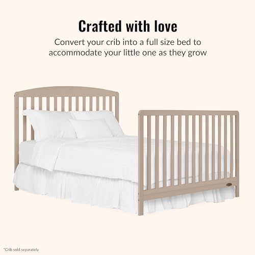 Image of Dream On Me Universal Crib to Full Size Bed Conversion Kit, Solid Wood Bed Rails for Select Convertible Cribs, Strong & Stable Support, Almond Butter