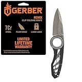 Gerber Gear Remix Folding Pocket Knife, 3' Fine Edge Blade Pocket Knife for Survival and Camping, Gray