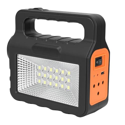 Luocute Portable Solar Power Generator, 6000mAh High Capacity Battery with Bright LED Lights and Solar Panel, Outdoor Generators for Camping Outdoor Home Emergency Power Supply