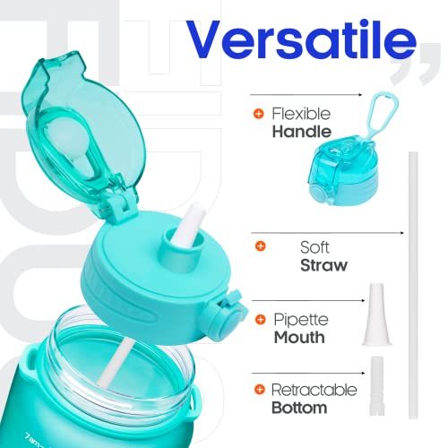 Fidus Large Half Gallon/64Oz Motivational Water Bottle With Paracord Handle & Removable Straw - Bpa Free Leakproof Water Jug With Time Marker To Ensure You Drink Enough Water Daily #TOP3