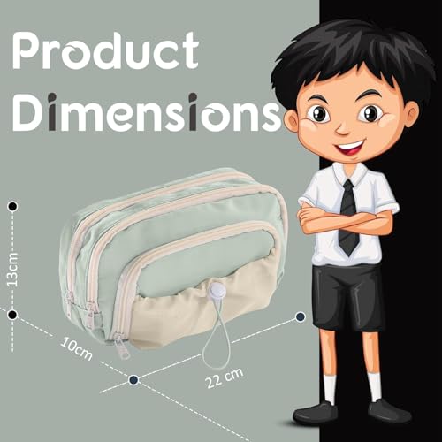 Image of Pencil Cases Large Capacity Pencil Bag Pouch Holder Box for Girls Kids Office Students Organizer School Stationery Supplies (Pista Green)